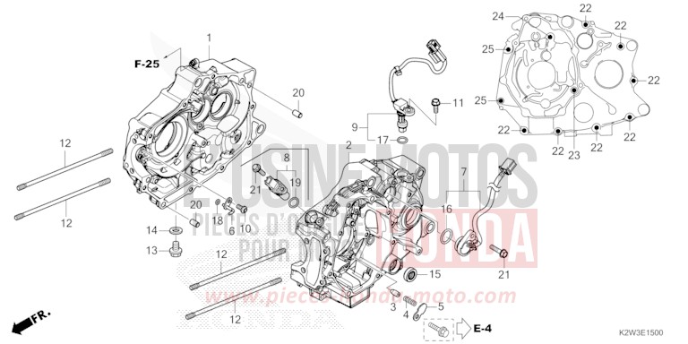 CRANKCASE for Dax ST125 PEARL NEBULA RED (R376) from 2023